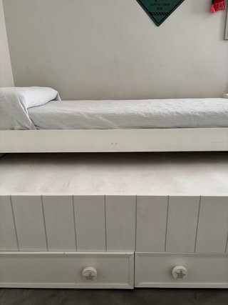 Cama nido blanca con cajones