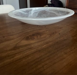 Ciotola in vetro trasparente/bianco d. 30 cm