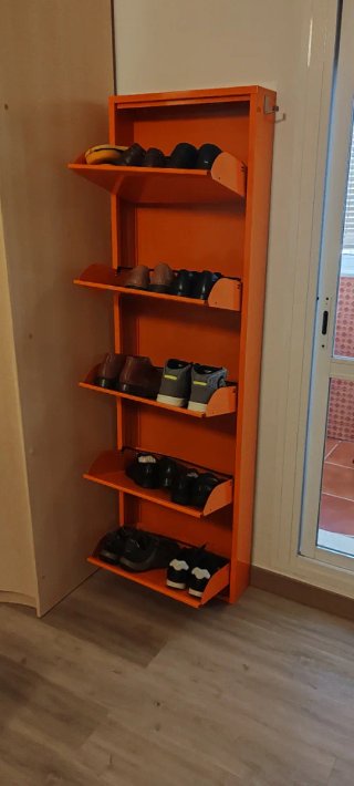 Zapatero Metálico Naranja 5 Estantes