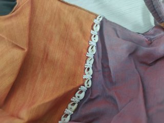 Bolsa de playa étnica naranja y morada