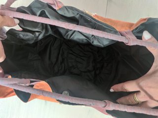 Bolsa de playa étnica naranja y morada