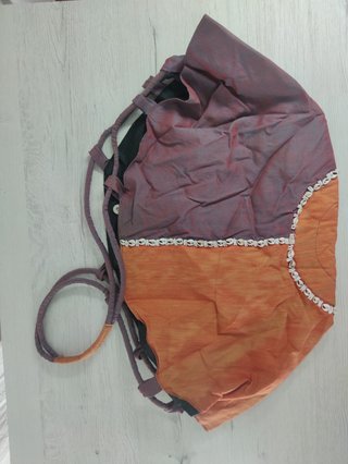 Bolsa de playa étnica naranja y morada
