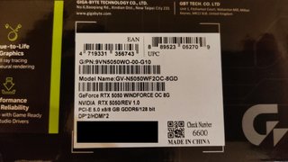 Gigabyte NVIDIA GeForce RTX 5050 8GB - nuovo / new