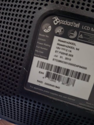 Monitor LED fullHD 24 pulgadas Packard Bell 243DL