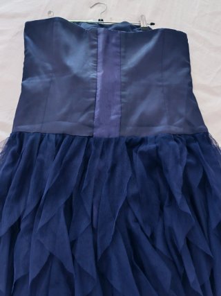 Vestido largo azul palabra de honor talla L