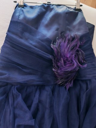 Vestido largo azul palabra de honor talla L