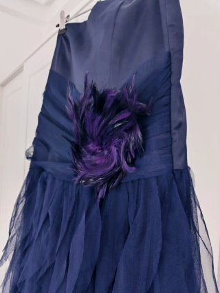 Vestido largo azul palabra de honor talla L