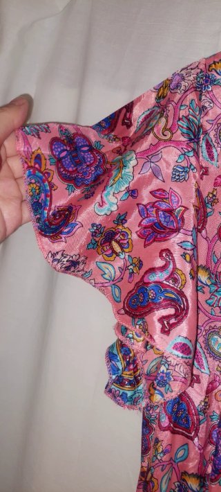 Vestido largo rosa estampado floral
