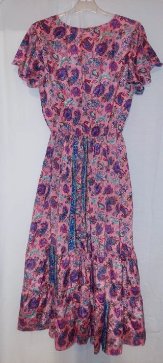 Vestido largo rosa estampado floral