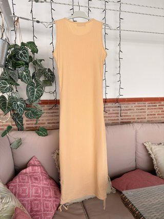 Vestido elástico ajustable con cordón enlaterales