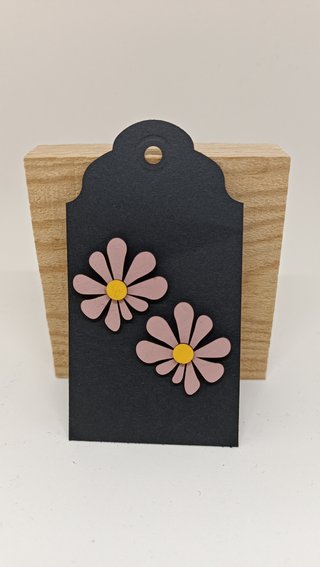 Pendientes Flor Madera Artesanales