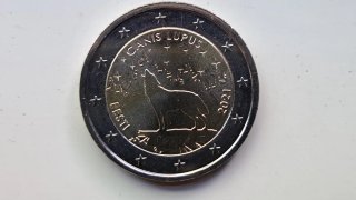 Moneda conmemorativa 2021 Estonia Lobo