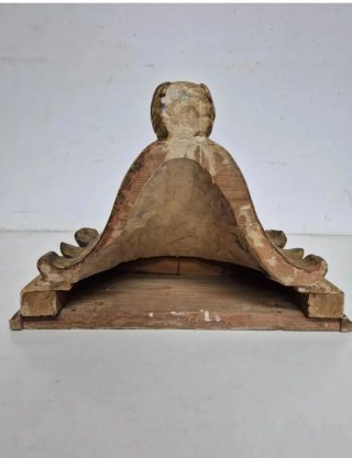 Ménsula antigua tallada madera dorada