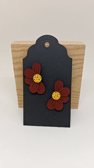 Pendientes Margarita Madera Hechos a Mano