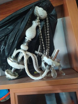 Lámpara de techo plata y cristal
