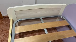 Estructura cama individual madera y metal
