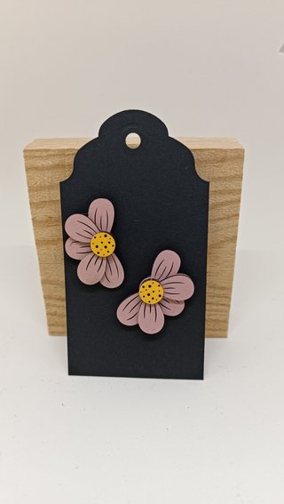Pendientes Margarita Madera Hechos a Mano
