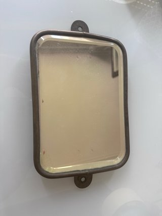 Espejo antiguo biselado metal dorado