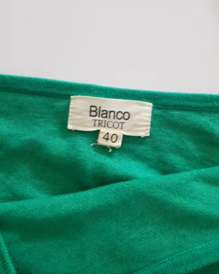 Vestido de punto verde con cinturón, talla XS/S