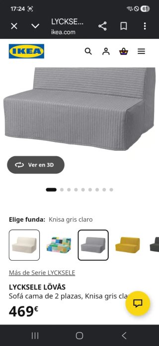 Divano letto grigio Ikea