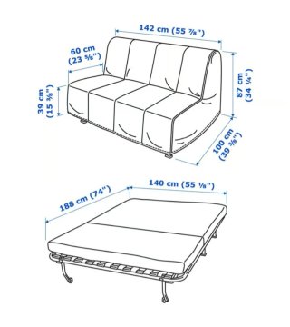 Divano letto grigio Ikea
