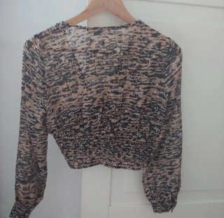 Zara Top Crop Stampa Animalier Tg S