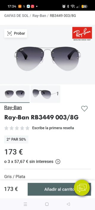 Gafas de sol Ray-Ban plateadas