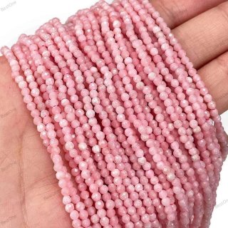 Opale Rosa - Perline Sfaccettate 2mm - Filo ~38 cm