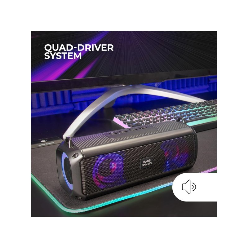 Barra De Sonido Bluetooth Mars Gaming Msborb Negro 20w Iluminacion Rgb 360 DSP0000029416 Barra De Sonido Bluetooth Mars Gaming Msborb Negro 20w Iluminacion Rgb 360 DSP0000029416