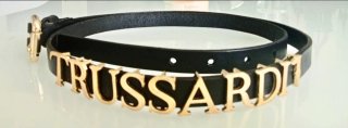 Cinturón Trussardi Negro y Dorado