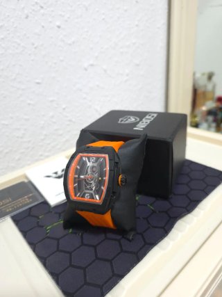 Reloj NIBOSI Hombre Negro Naranja