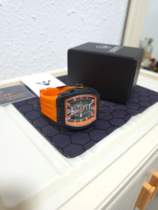 Reloj NIBOSI Hombre Negro Naranja