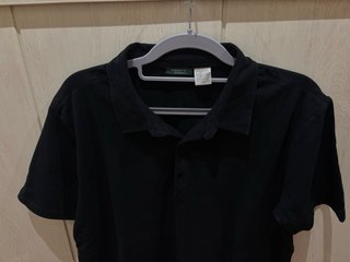 Camiseta Polo Hombre Algodón Elástico Negra