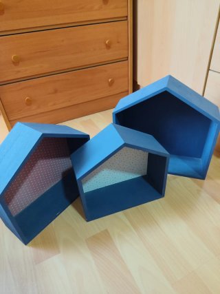 Trío Estanterías Madera Artesanales