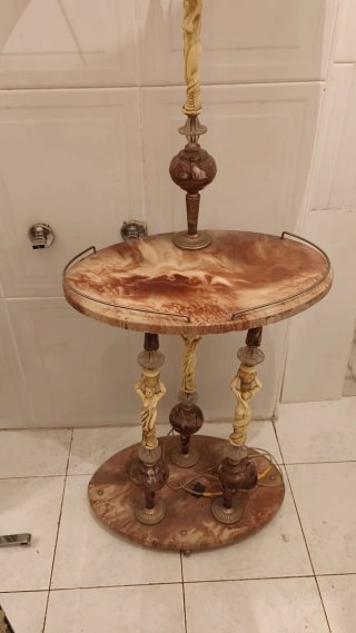 Lámpara de pie con mesa auxiliar Vintage