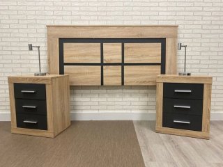 NUEVO CONJUNTO DE CABECERO CON 2 MESITAS