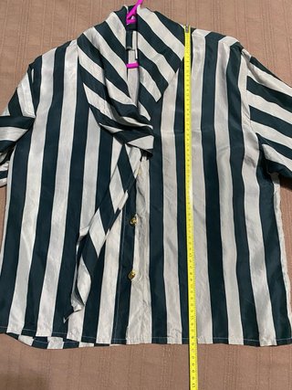 Blusa VERSE T38 seda rayas verde y blanco