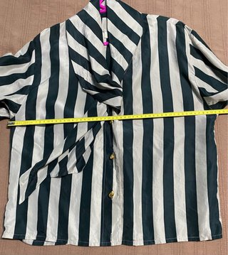 Blusa VERSE T38 seda rayas verde y blanco