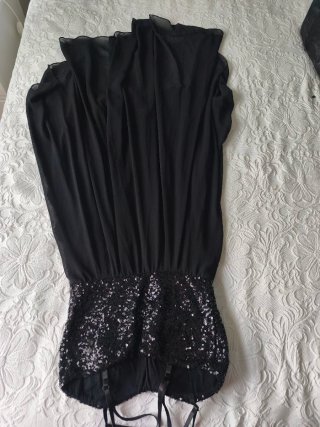 Vestido fiesta lentejuelas negro