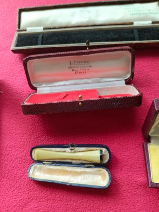 Lote Cajas Joyas Antiguas Azul y Marrón
