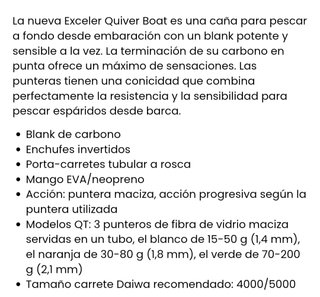 Caña de pesca Exceler Quiver Boat QB 302H