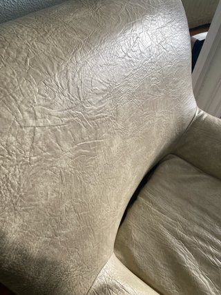 Sillón de piel beige