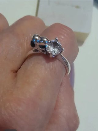 Anillo Plata 925 Snoopy Circonita