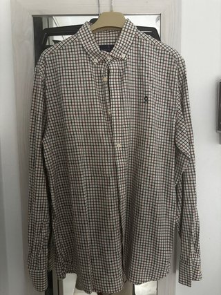 Camisa Harper Cuadros Beige y Rojo