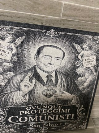 Quadro San Silvio-Silvio Berlusconi su tela 15x15