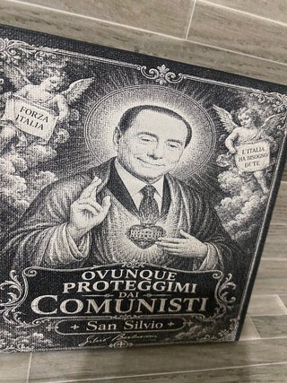 Quadro San Silvio-Silvio Berlusconi su tela 15x15