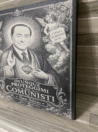Quadro San Silvio-Silvio Berlusconi su tela 15x15