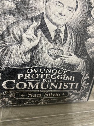 Quadro San Silvio-Silvio Berlusconi su tela 15x15