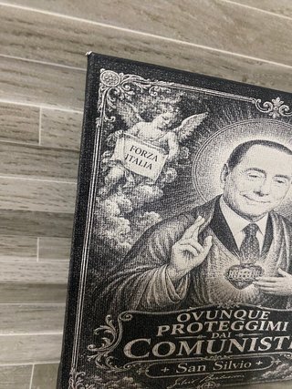 Quadro San Silvio-Silvio Berlusconi su tela 15x15