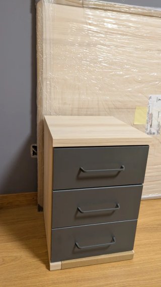Cabecero para cama de 1.50m y 2 Mesillas Madera/Gr